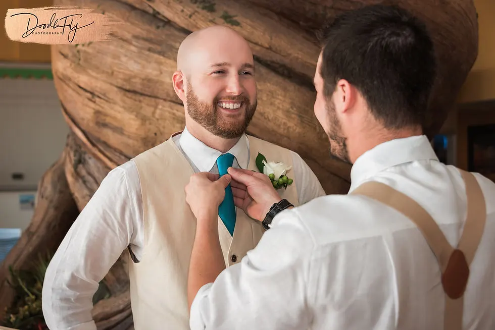 Wedding Photos, Groom Getting Ready, Adjusting Tie, Best Man, Getting Ready, Fort Myers Beach, Pink Shell Resort, Wedding Photography,