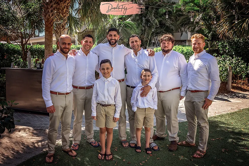 Guys Getting Ready, Pre Ceremony, Groomsmen, Groom, 2021 Wedding Sundial Resort, Sanibel Florida Wedding, Doodle Fly Photography Beach Wedding SWFL