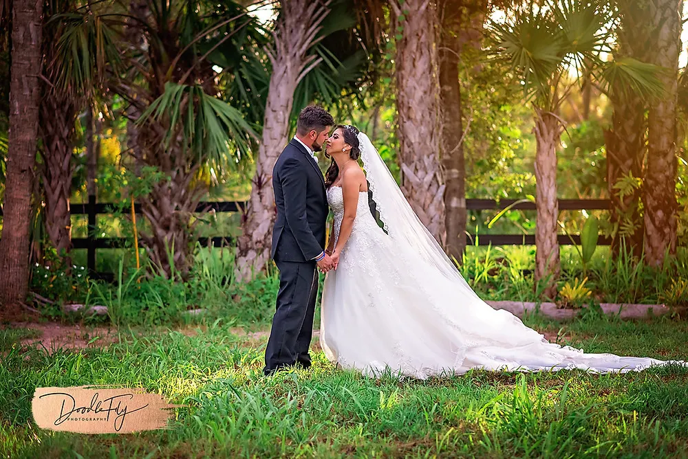 Barn Wedding, Bride & Groom, Country Wedding at Naples Wedding Barn, Naples Florida, Wedding Photos by Doodle Fly Photography, Wedding Gown, Florida Wedding, SWFL Wedding, Naples Wedding