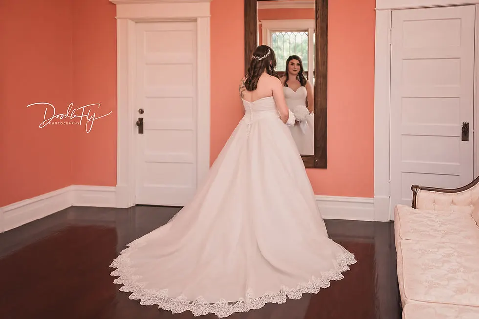 Doodle Fly Photography, Heitman House, Fort Myers Wedding, Fort Myers, Wedding, Bride, Getting Ready, Bridal Portrait, Mirror, Wedding Gown, Water, Wedding Gown, Wedding Photos, Wedding Photographer,