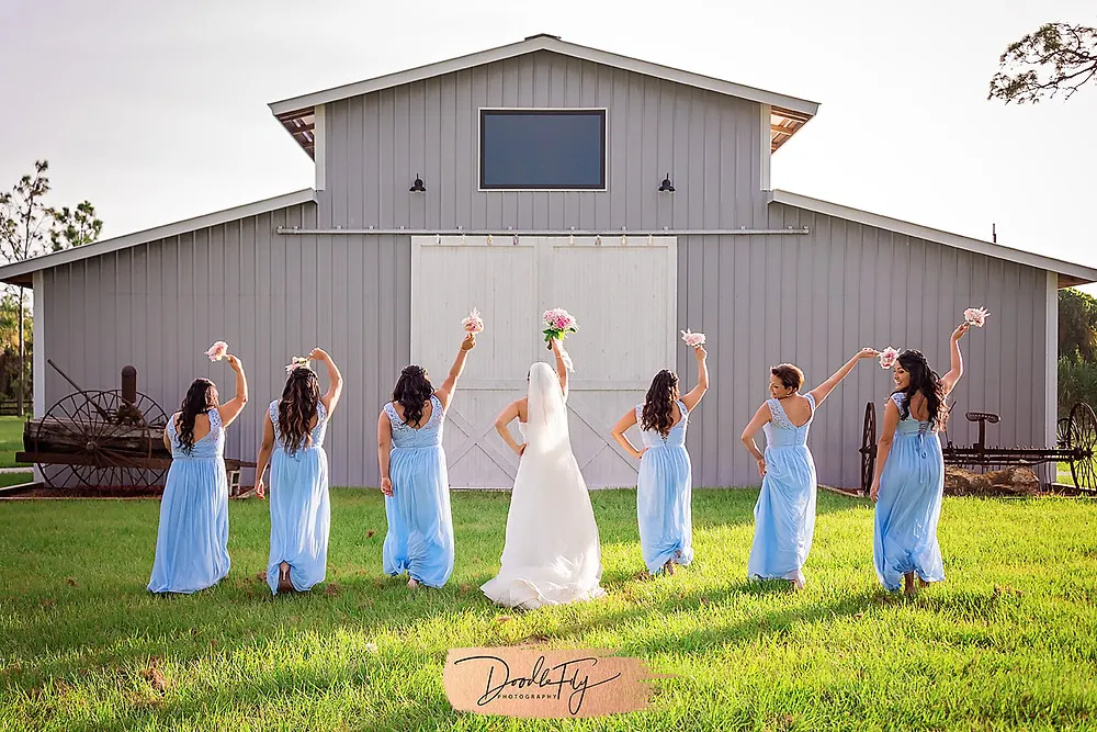 Bridal Party, Flowers, Diva Walk, Wedding Party, Barn Wedding, Country Wedding, Venue Naples Wedding Barn, Naples Florida, Wedding Photos by Doodle Fly Photography, Florida Wedding, SWFL Wedding, Naples Wedding