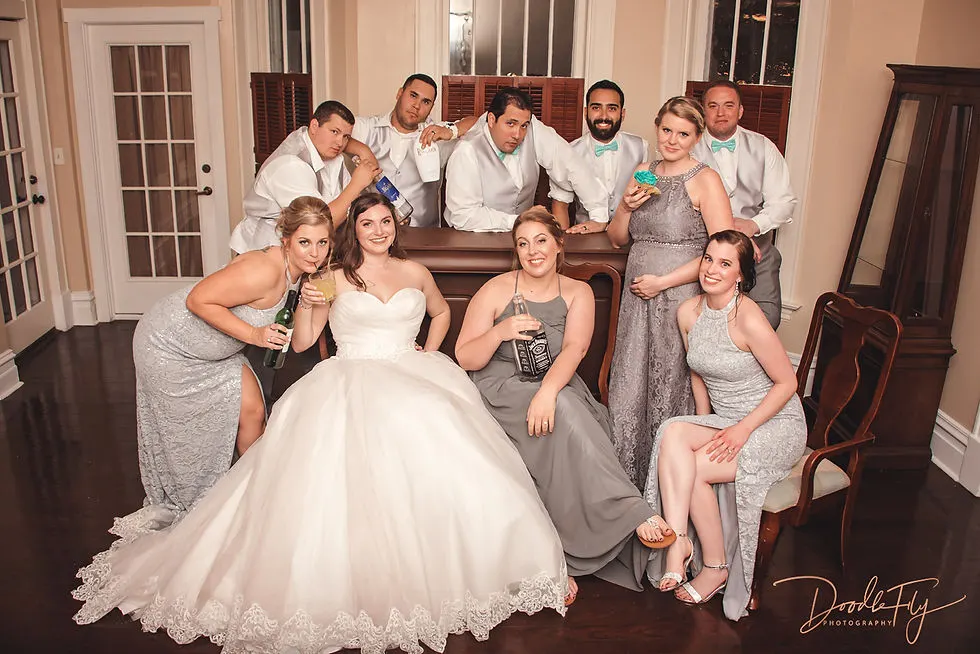 Doodle Fly Photography, Heitman House, Fort Myers Wedding, Fort Myers, Wedding, Couple, Bride & Groom, Water, Wedding Gown, Wedding Photos, Wedding Party, Bridesmaids, Groomsmen, Bar, Drinking, Fun Wedding Photo, Wedding Pose, Photography, Wedding Photographer,